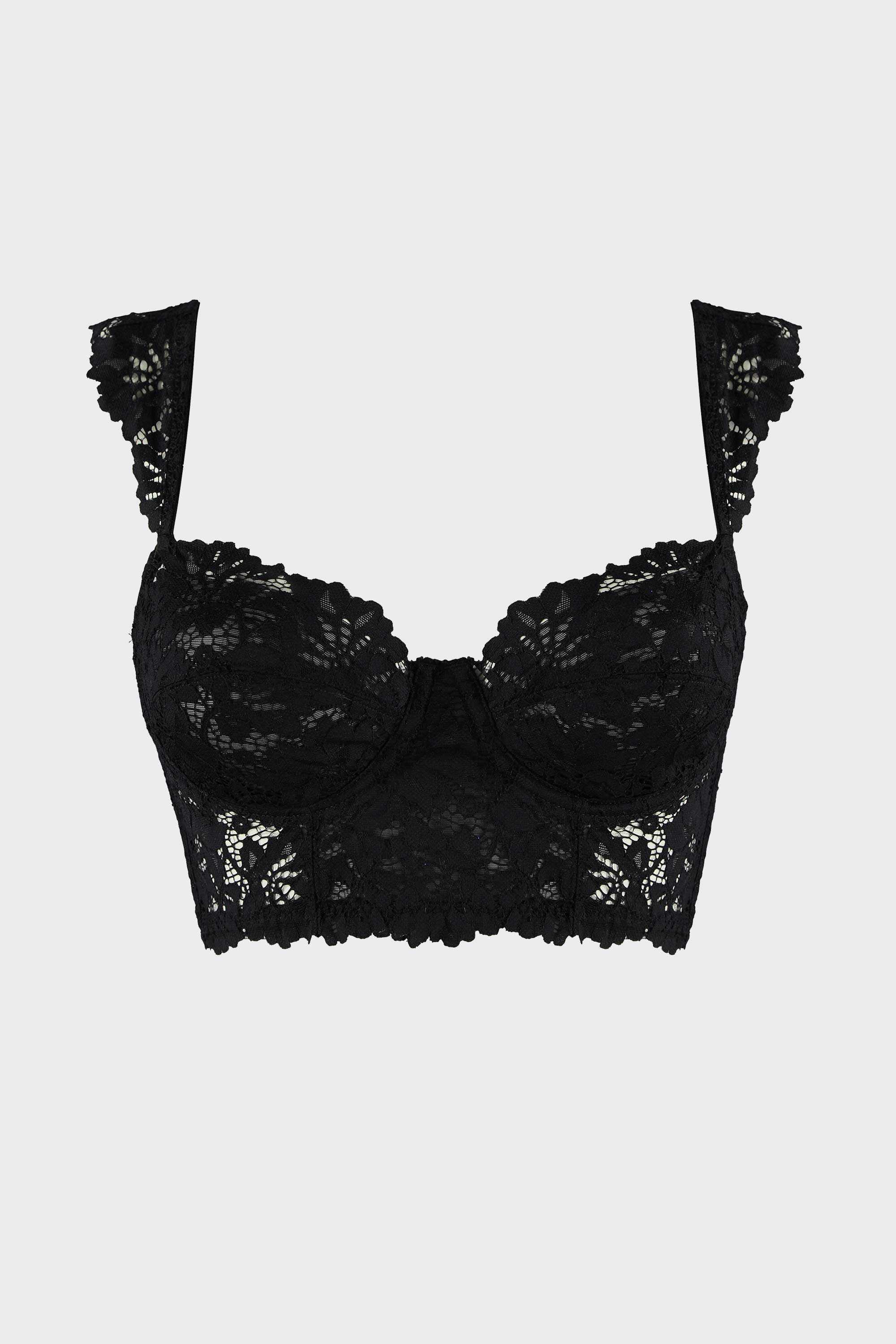 BRASIER BUSTIER ELLIPSE CON ARO Y ENCAJE TOTAL COMODIDAD VINTAGE NEGRO - Image 3